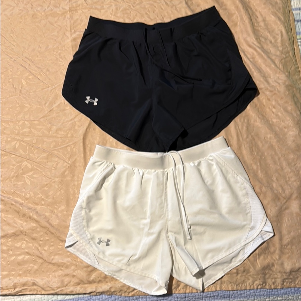 2 - Under Armour Athletic Shorts, Black and White